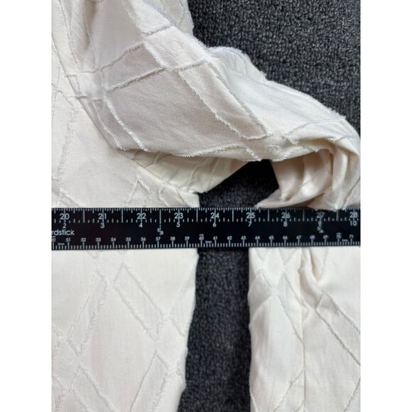 Chico’s Textured Blazer Jacket Womens Size 3 US 16 Natural Cream Cotton Casual - Picture 7 of 7